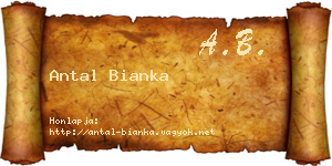 Antal Bianka névjegykártya